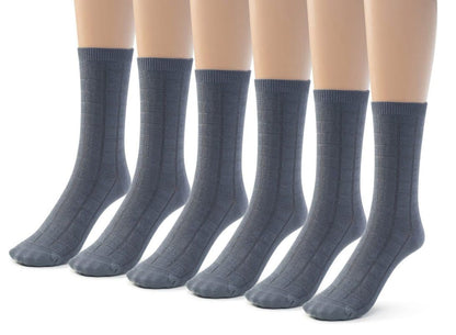 Kids Bamboo Textured Crew School Socks