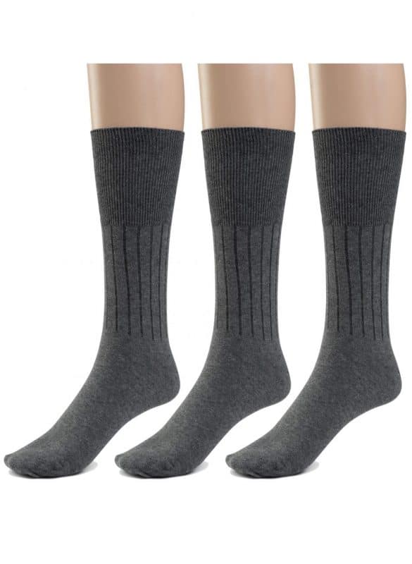 Men's Diabetic Cotton Crew Dress Socks