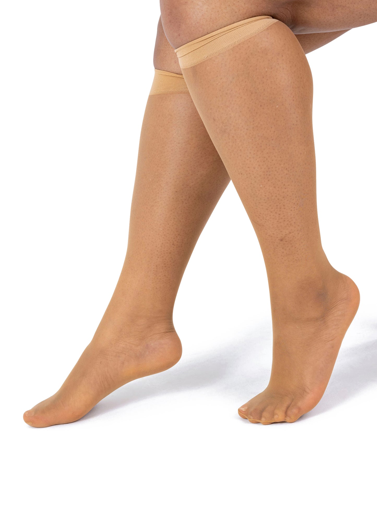 Women's Plus Size Sheer Knee High Socks- 6 Pairs