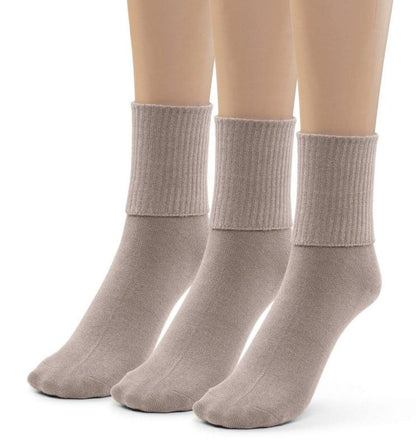 Girls Boys Turn Cuff Bamboo Casual Socks, Triple Roll Dress Crew Socks