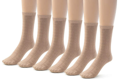 Kids Bamboo Textured Crew School Socks