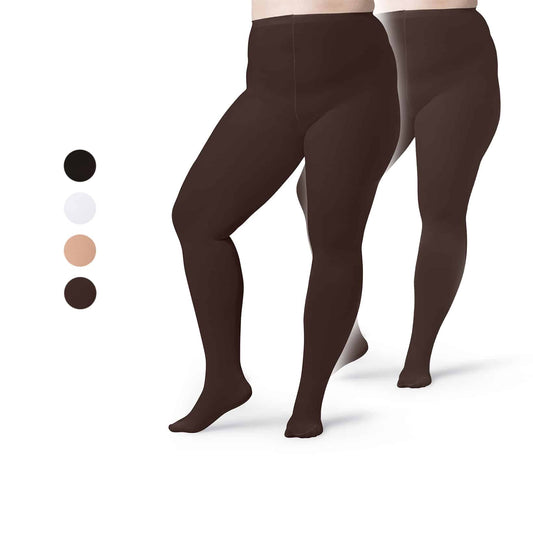 Women's Plus Size Blackout Thick Tights 80 Denier - 2 Pairs