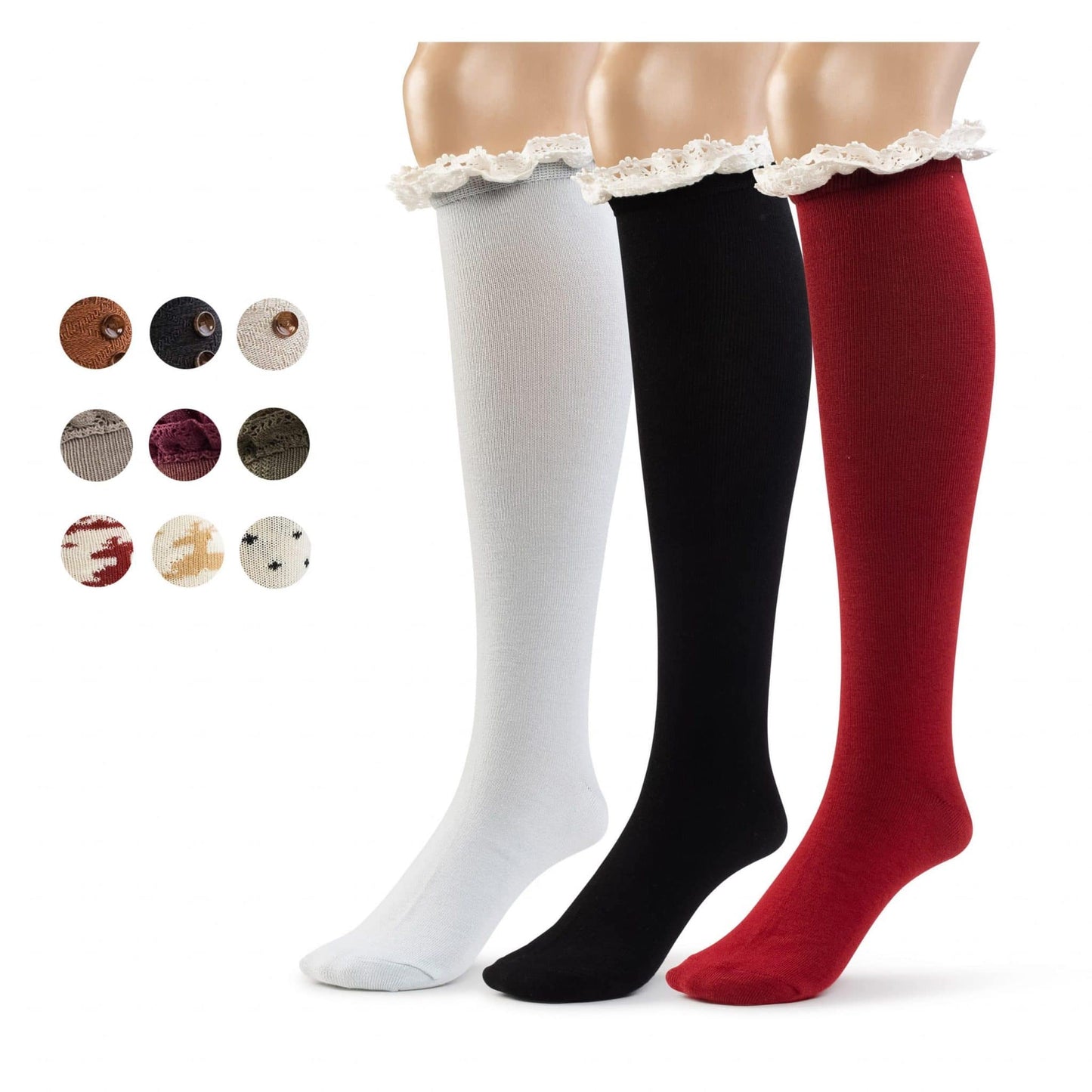 Women's Boot Socks | Knee High Warm Winter Ruffle Socks