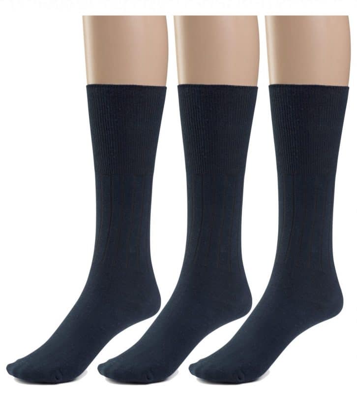 Men's Diabetic Cotton Crew Dress Socks