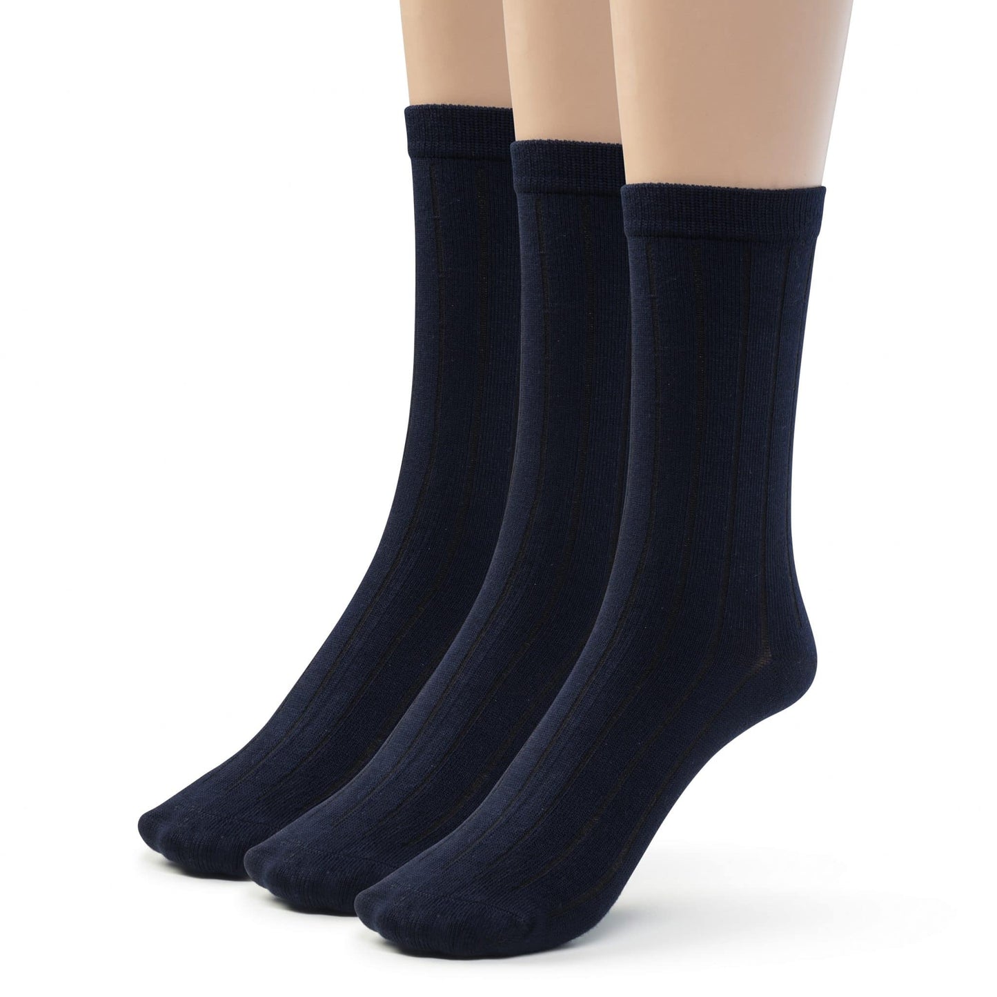 Kids Girls Boys Bamboo Ribbed Crew School Socks