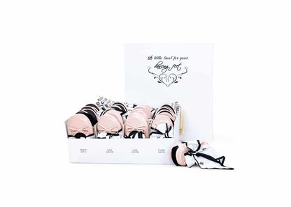 Foldable Flats Party Box | 20 Pairs of Ballet Pink Flats in White Display Box