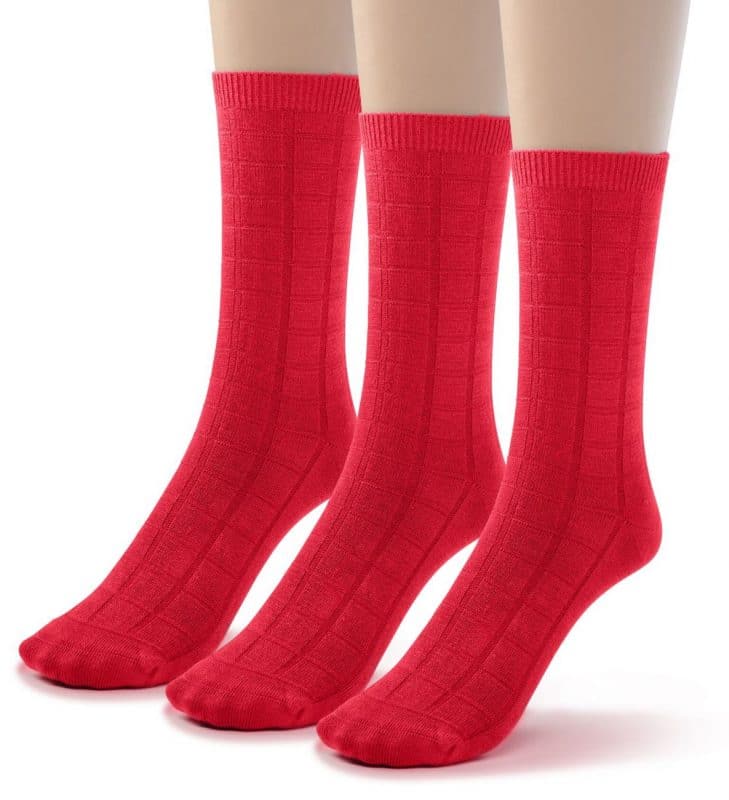 Kids Bamboo Textured Crew School Socks