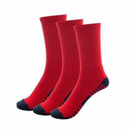 Boys Bamboo Crew Cushioned Athletic Socks with Seamless Toe- 3 Pairs