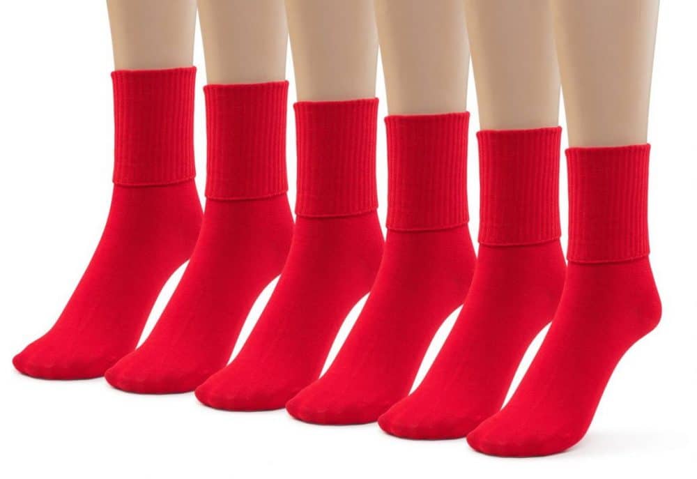 Girls Boys Turn Cuff Bamboo Casual Socks, Triple Roll Dress Crew Socks