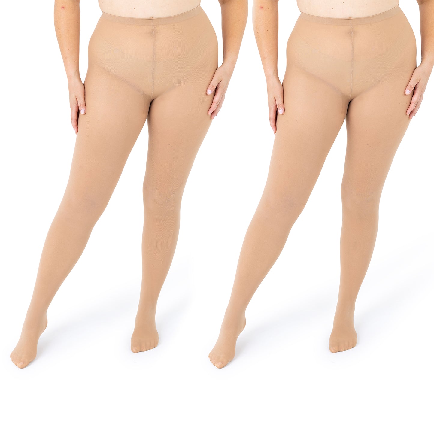 Women's Opaque Plus Size Tights 60 Denier Nylons - 2 Pairs