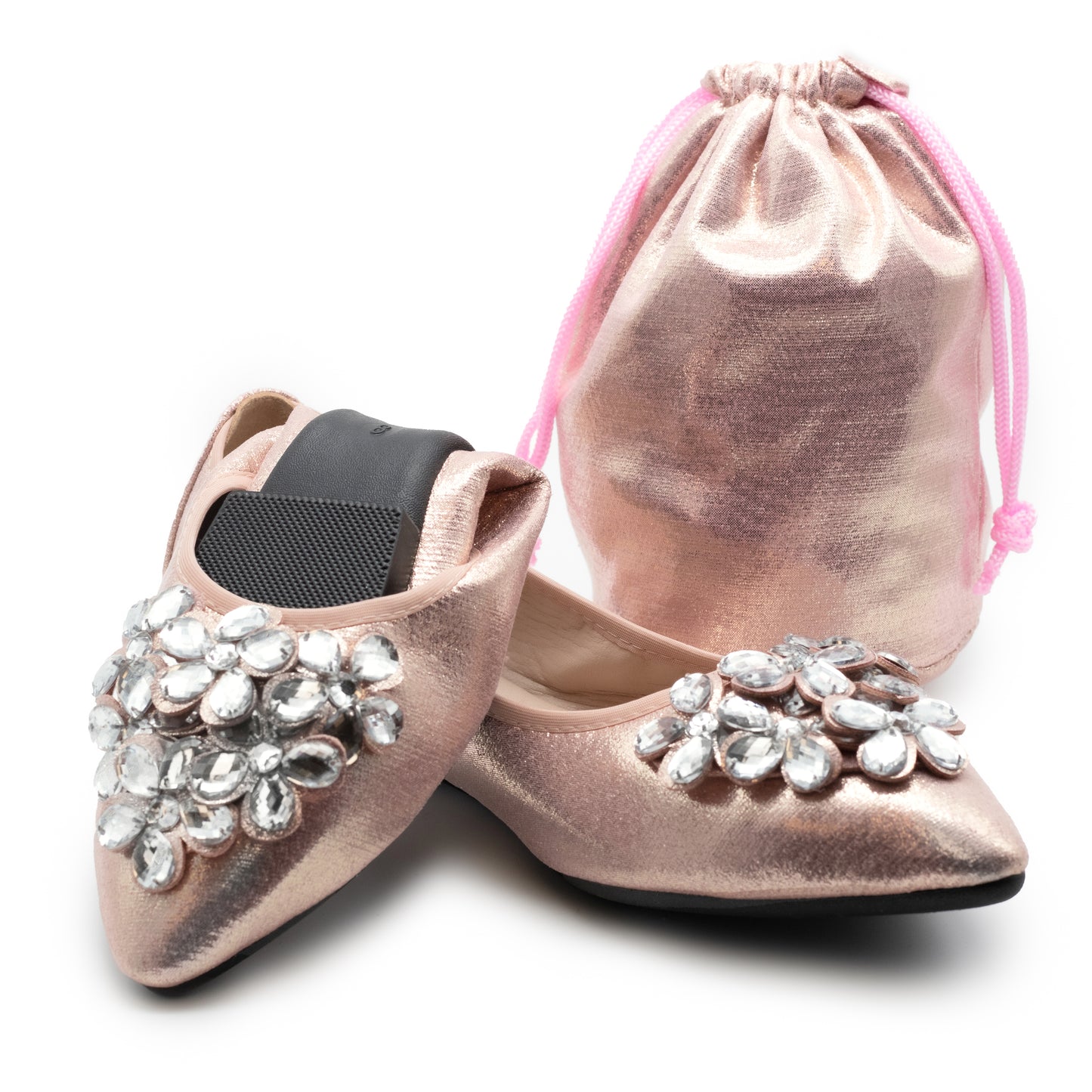 Silky Toes Foldable Flats for Women Dressy Ballet Shoes for Purse