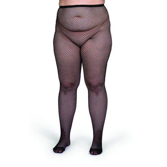 Plus Size Durable Fishnet Stockings, Black High Waisted Fishnets Tights for Women