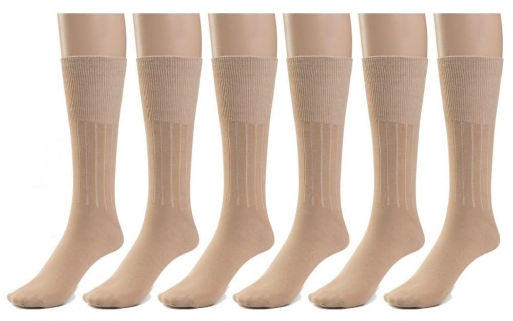 Men's Diabetic Cotton Crew Dress Socks