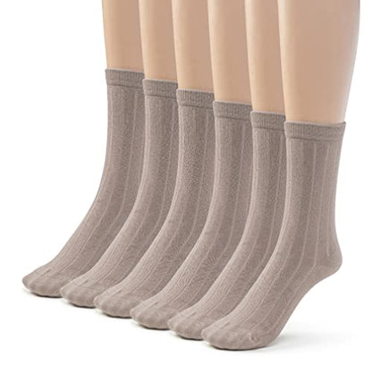 Kids Girls Boys Bamboo Ribbed Crew School Socks