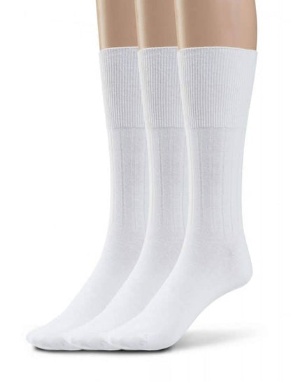 Men's Diabetic Cotton Crew Dress Socks