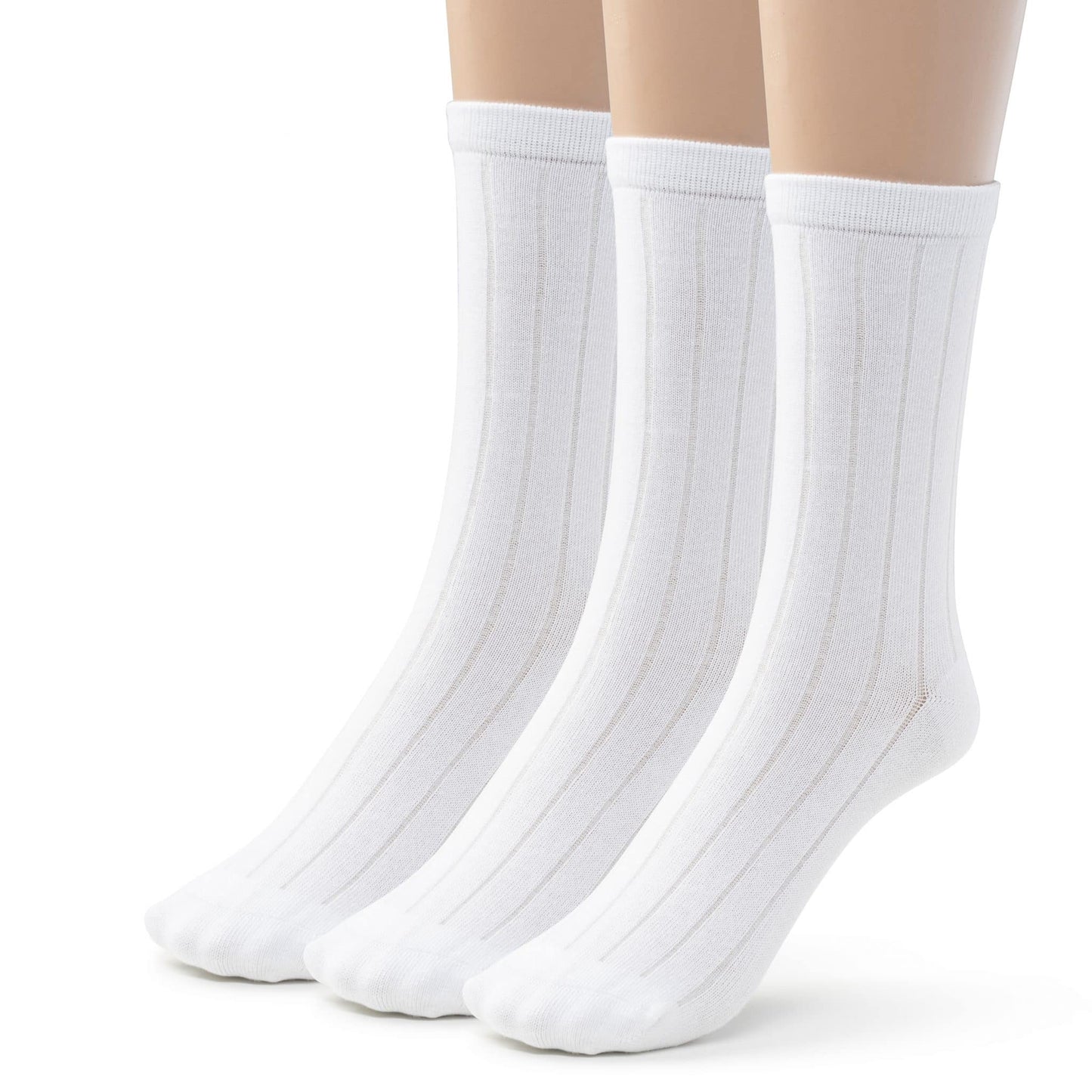 Kids Girls Boys Bamboo Ribbed Crew School Socks