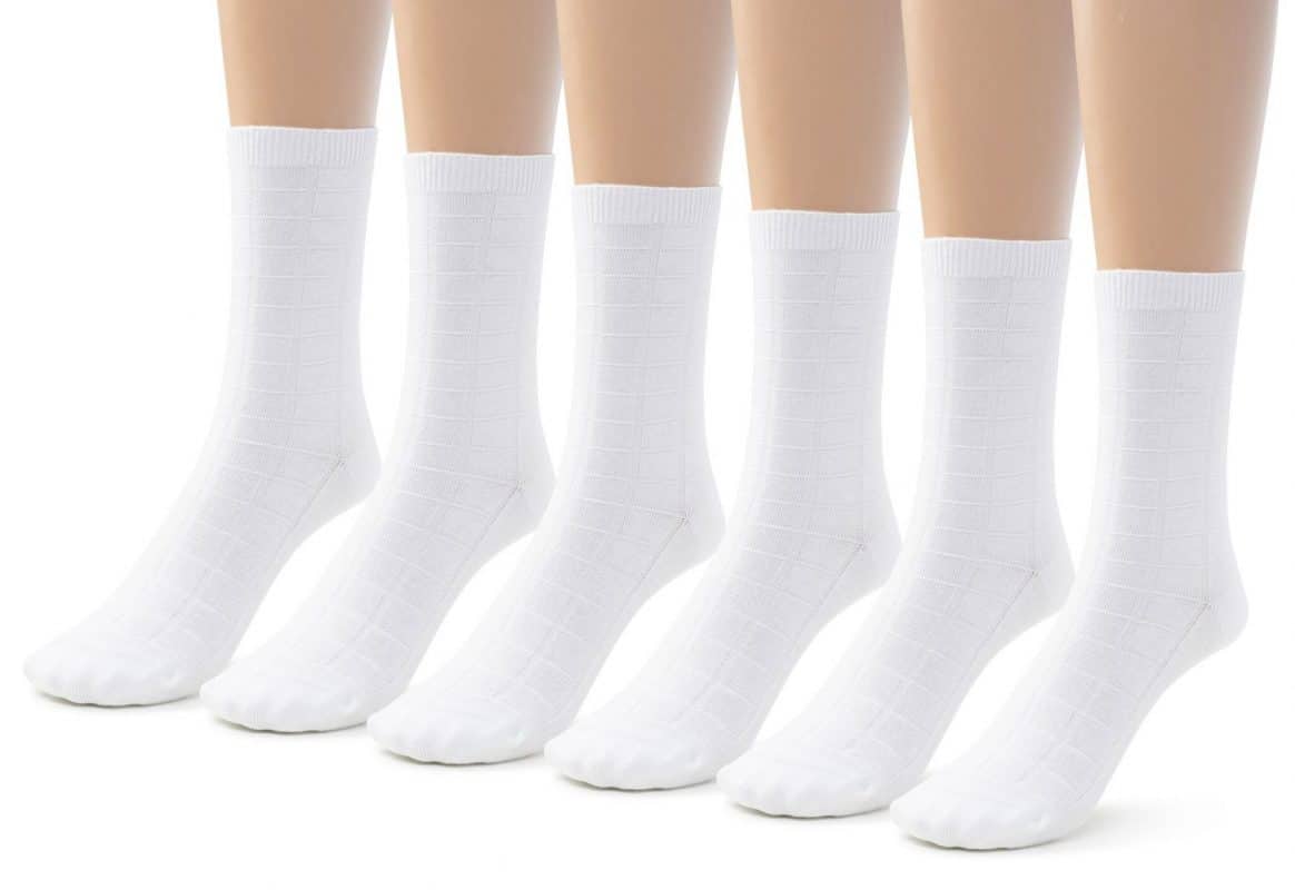 Kids Bamboo Textured Crew School Socks