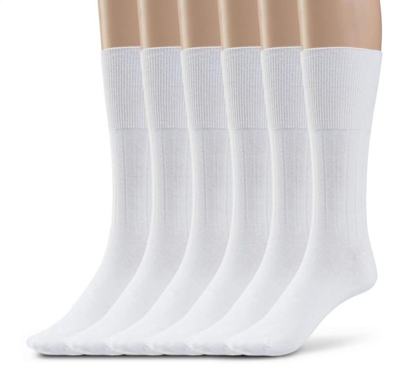 Men's Diabetic Cotton Crew Dress Socks