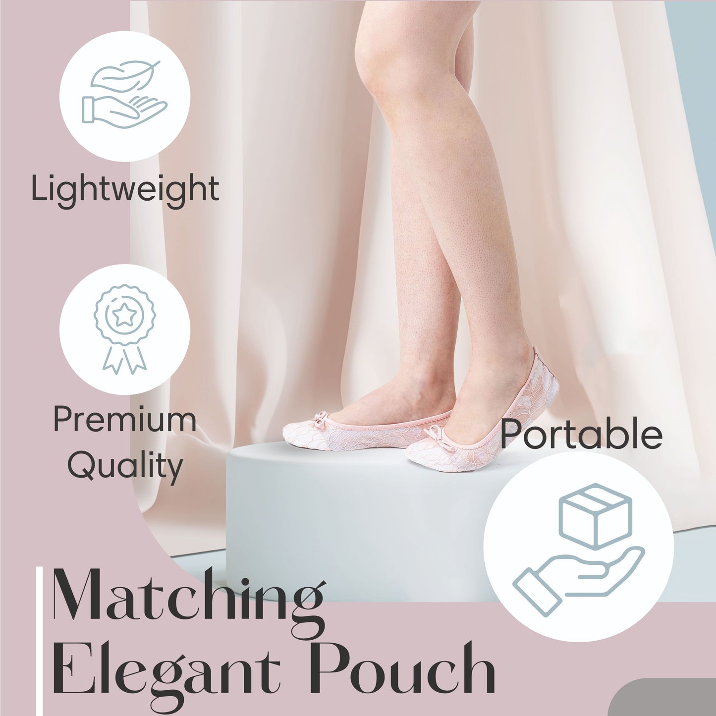 Foldable Wedding Flats / Flat Lace Wedding Shoe