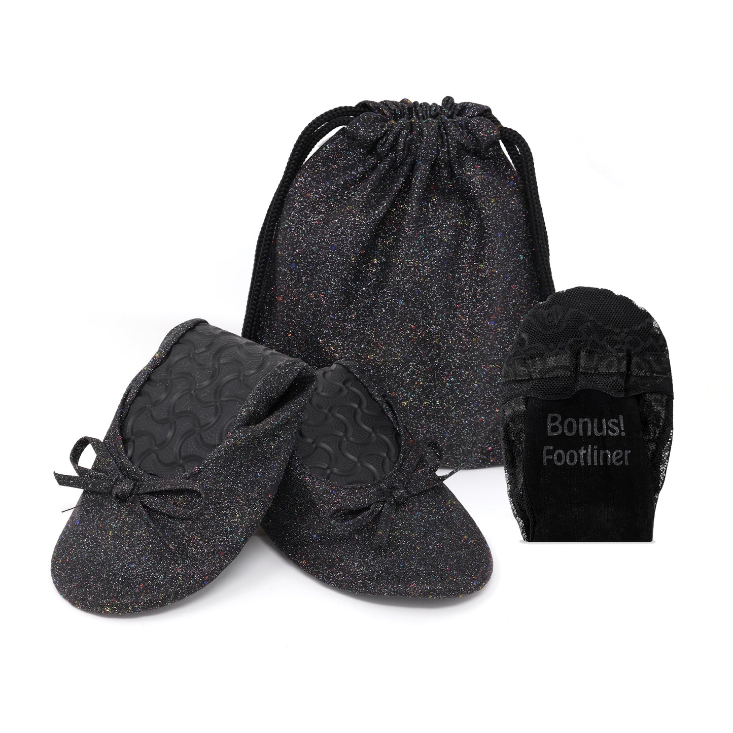 Glitter Flats Foldable | Women's Flats