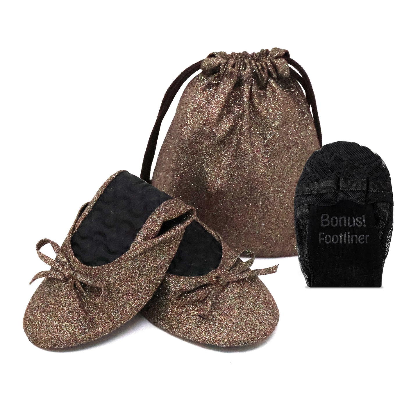 Glitter Flats Foldable | Women's Flats