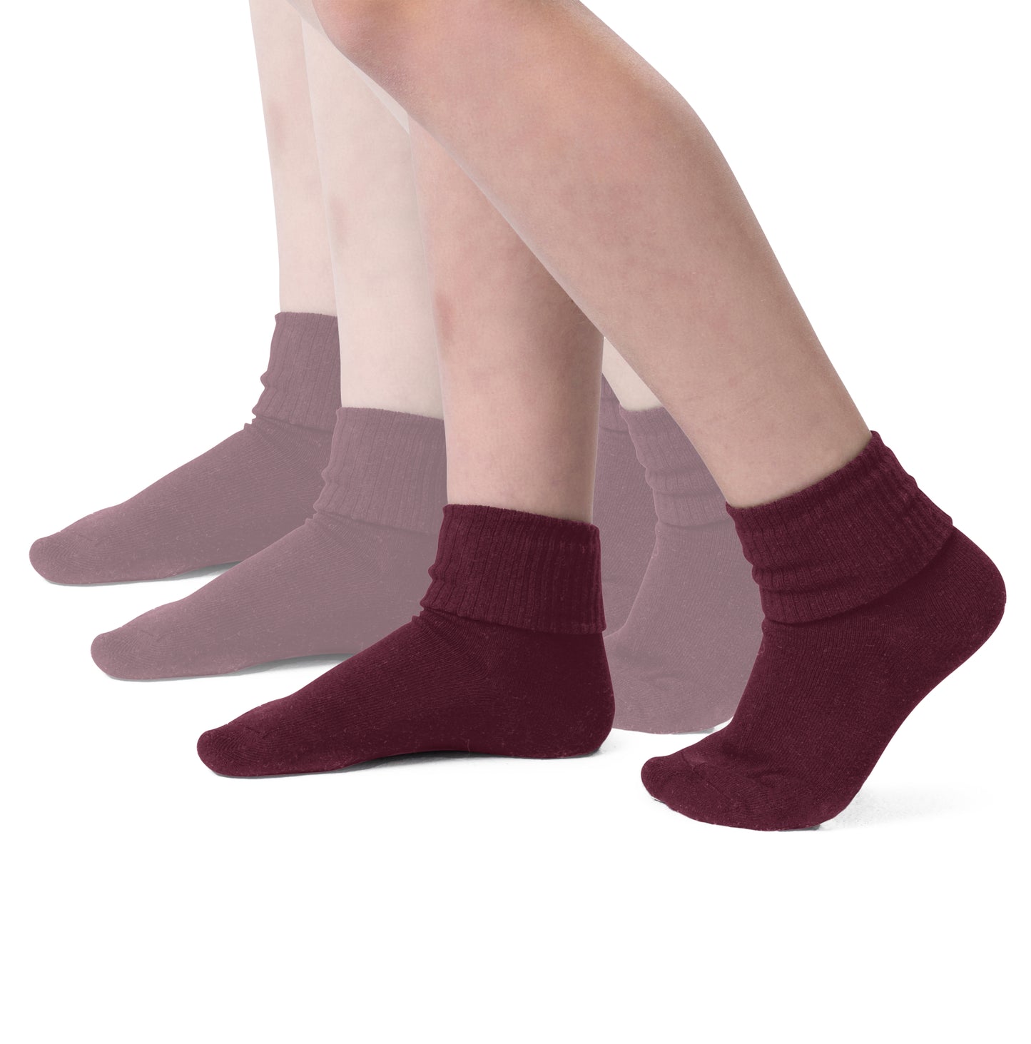 Girls Boys Turn Cuff Bamboo Casual Socks, Triple Roll Dress Crew Socks