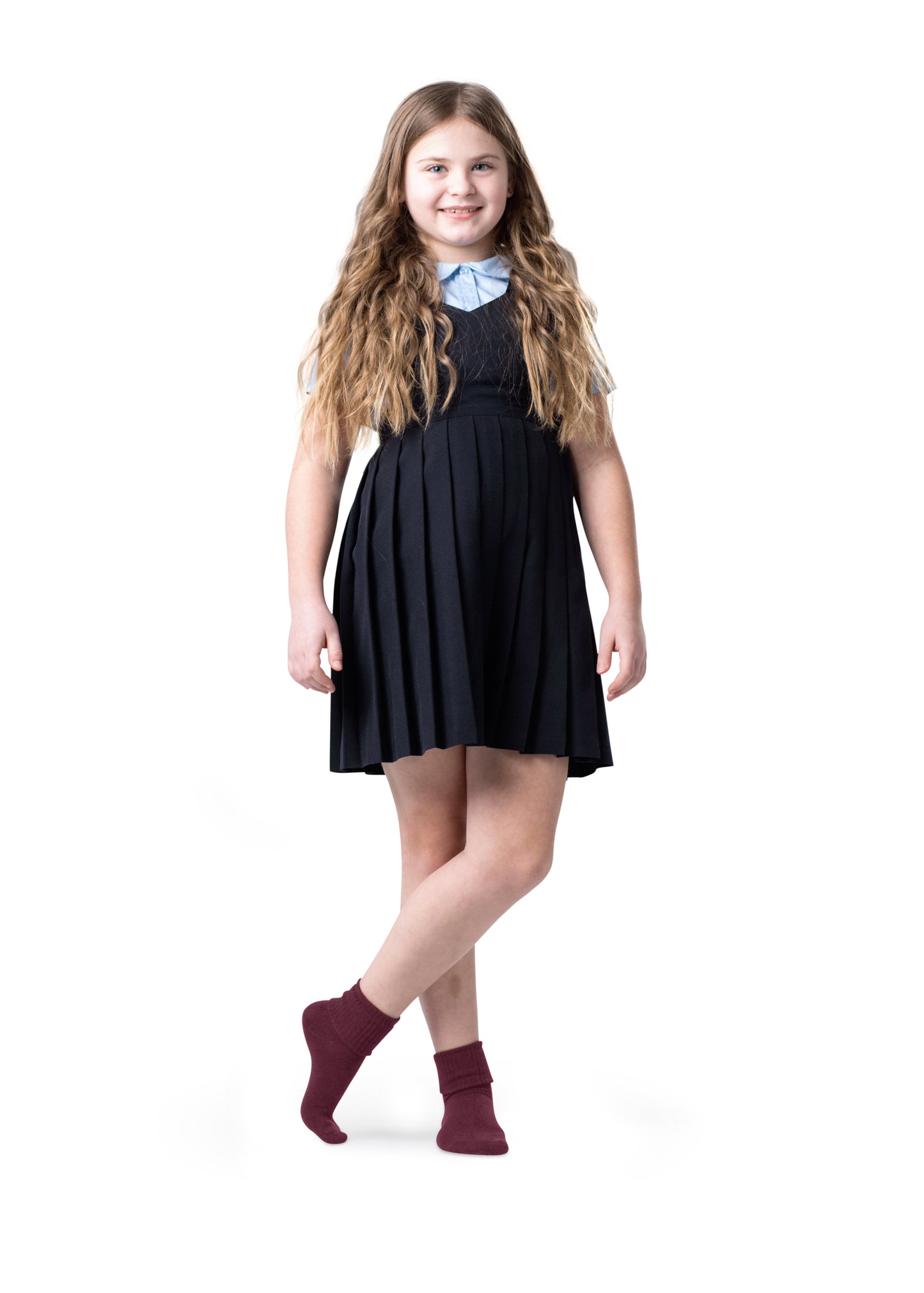 Girls Boys Turn Cuff Bamboo Casual Socks, Triple Roll Dress Crew Socks