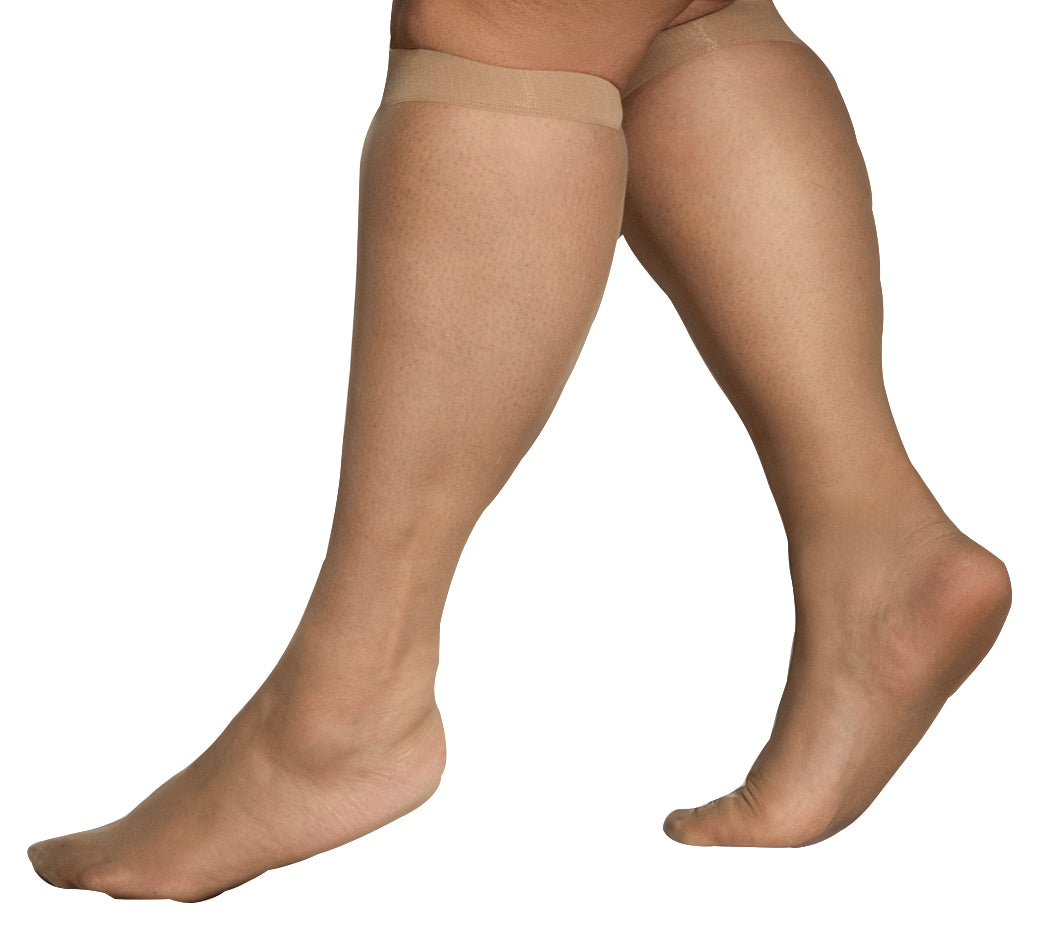 Women's Plus Size Sheer Knee High Socks- 6 Pairs