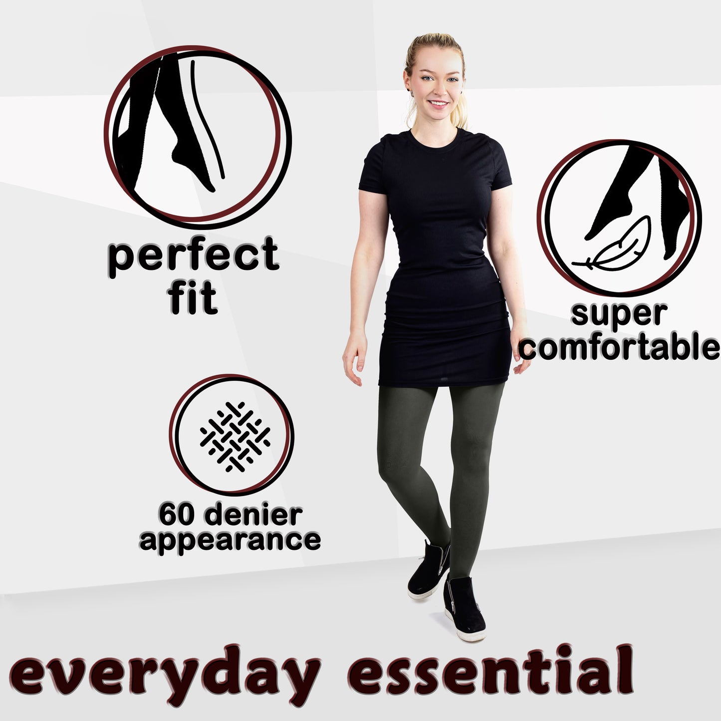 Women's Opaque Microfiber Comfort Tights