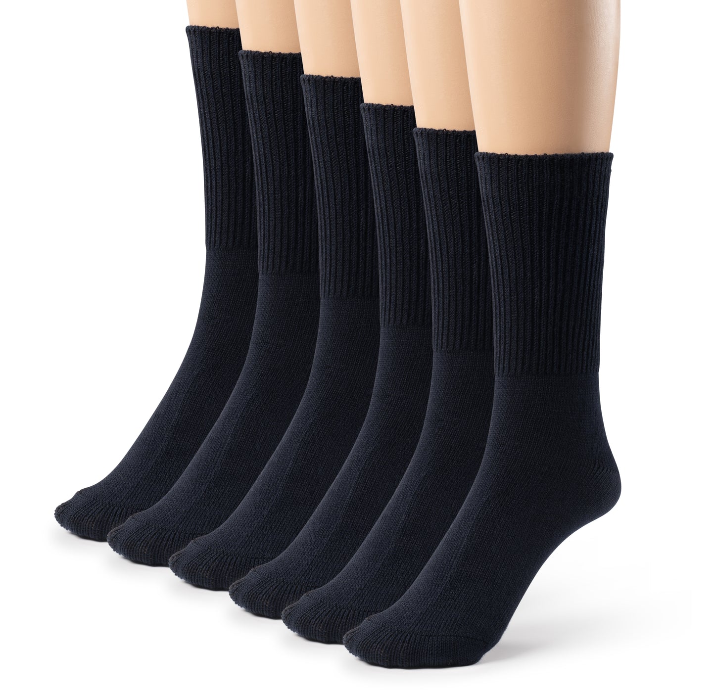 Men's Bamboo Diabetic Seamless Non-Binding Crew Socks