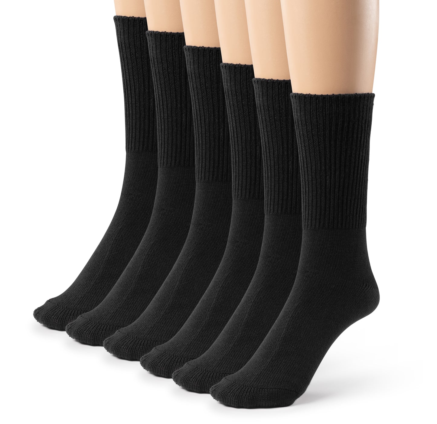 Men's Bamboo Diabetic Seamless Non-Binding Crew Socks
