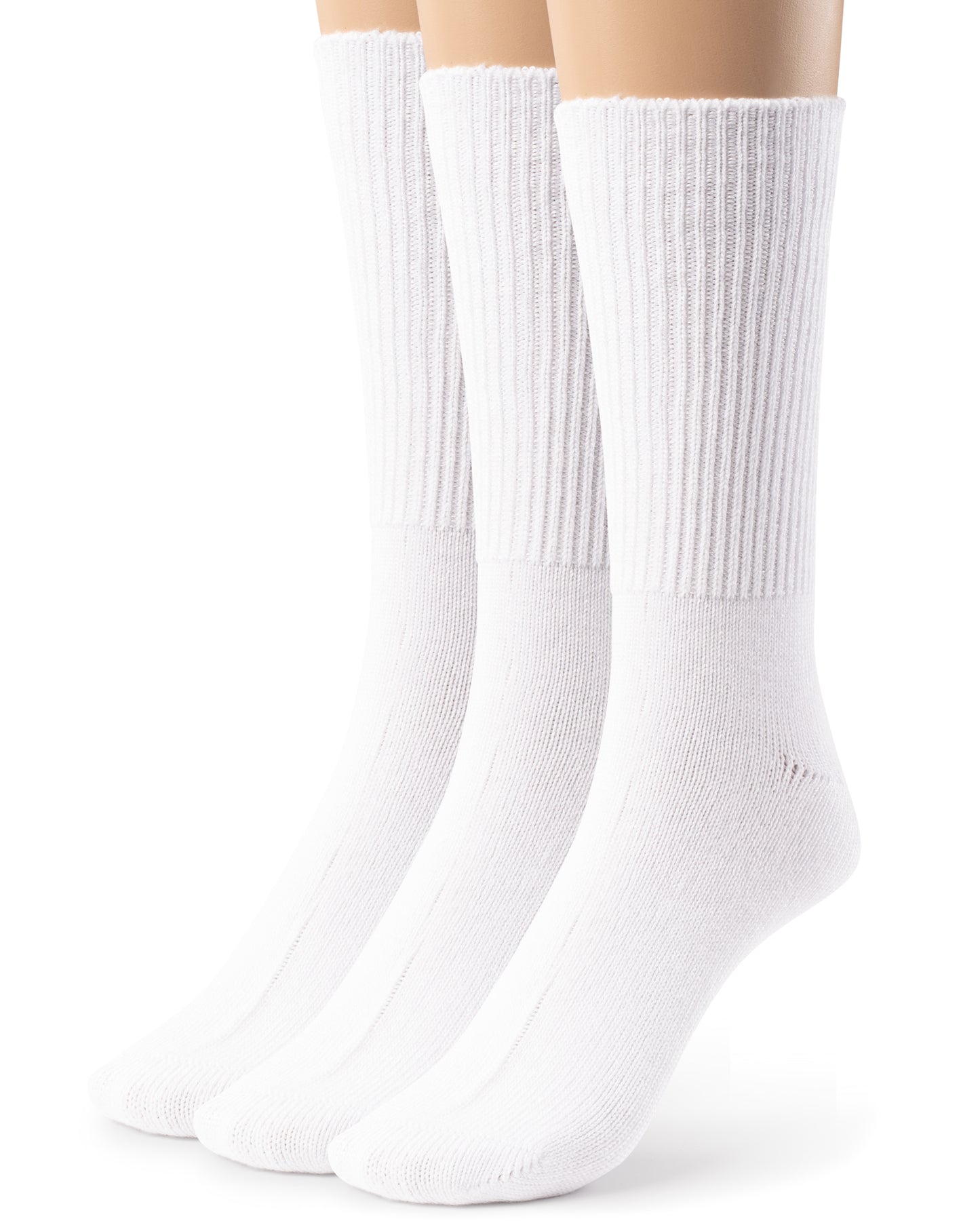 Men's Bamboo Diabetic Seamless Non-Binding Crew Socks