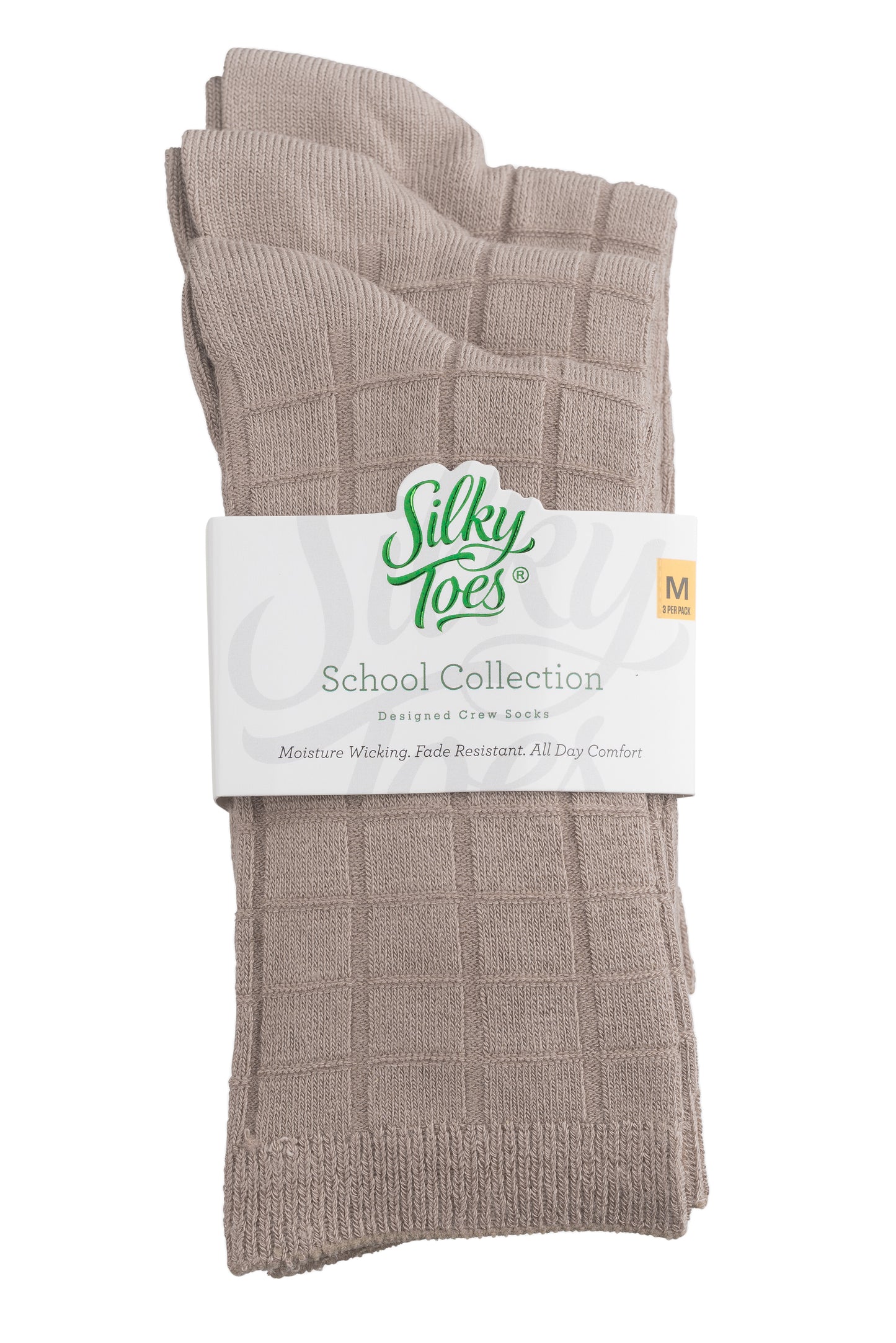 Kids Bamboo Textured Crew School Socks