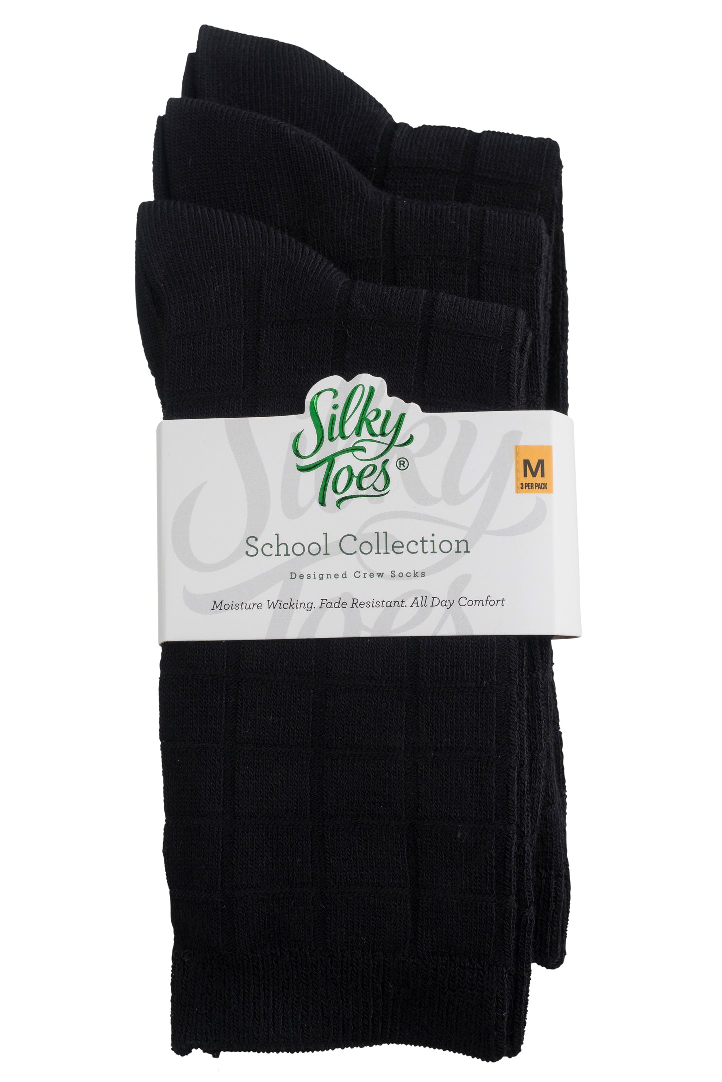 Kids Bamboo Textured Crew School Socks