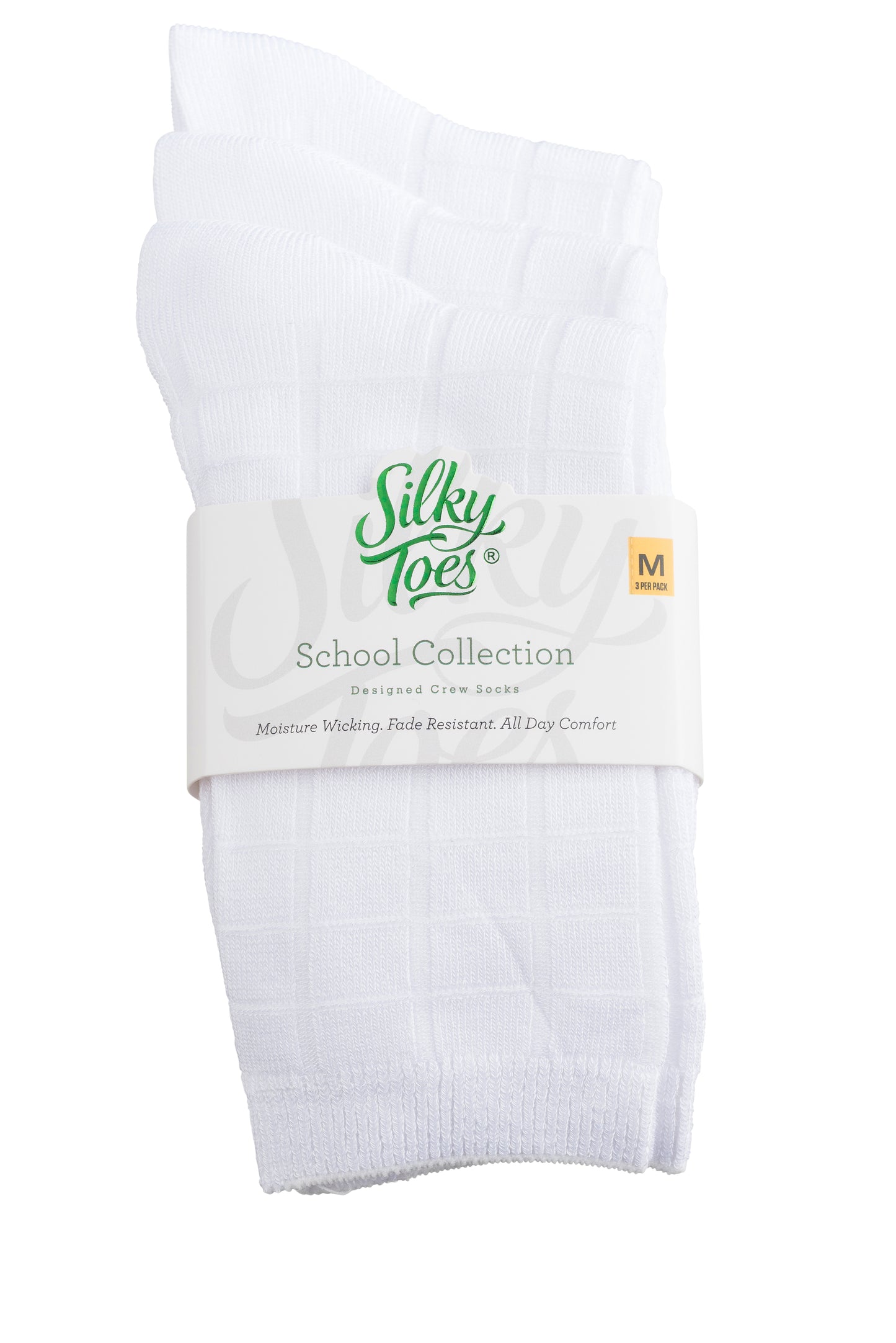 Kids Bamboo Textured Crew School Socks