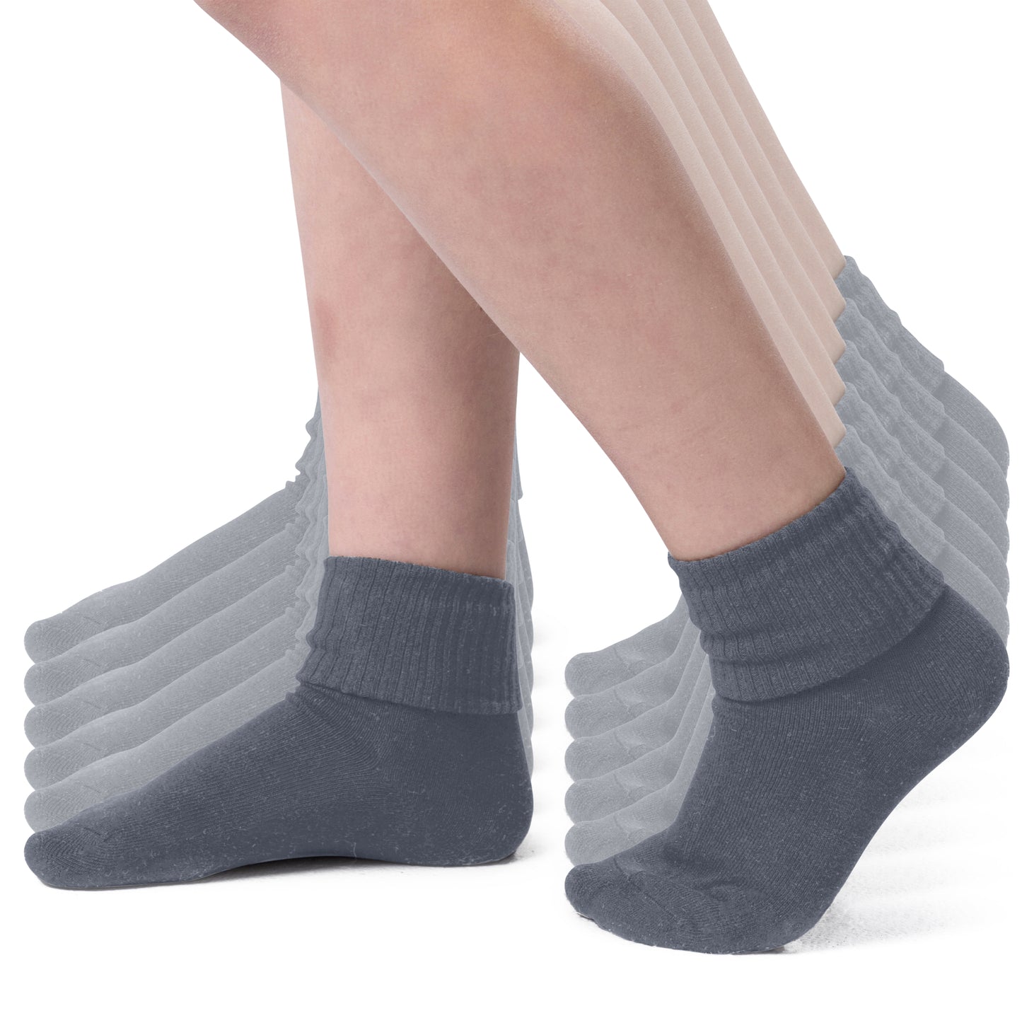 Girls Boys Turn Cuff Bamboo Casual Socks, Triple Roll Dress Crew Socks