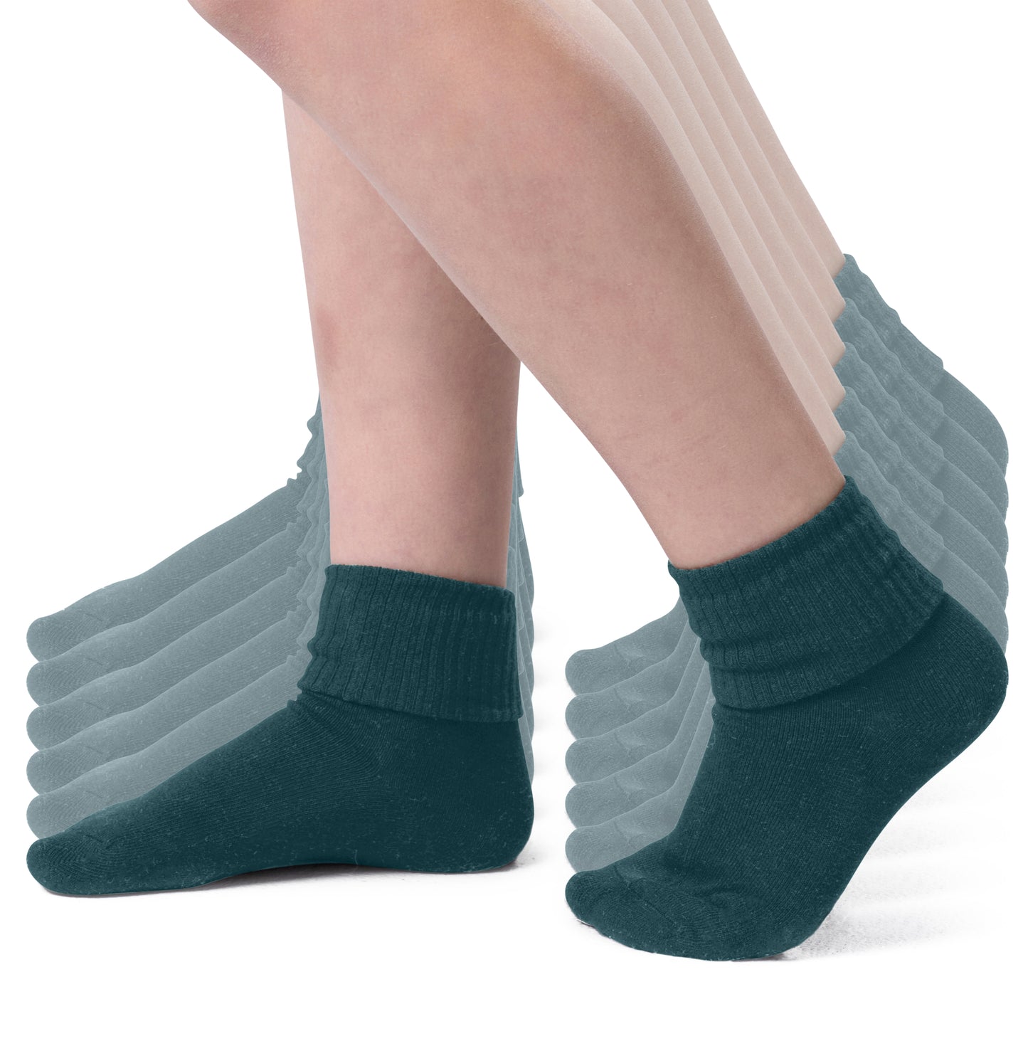 Girls Boys Turn Cuff Bamboo Casual Socks, Triple Roll Dress Crew Socks