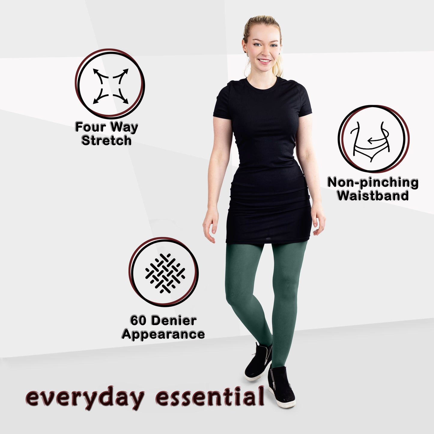 Women's Opaque Microfiber Comfort Tights