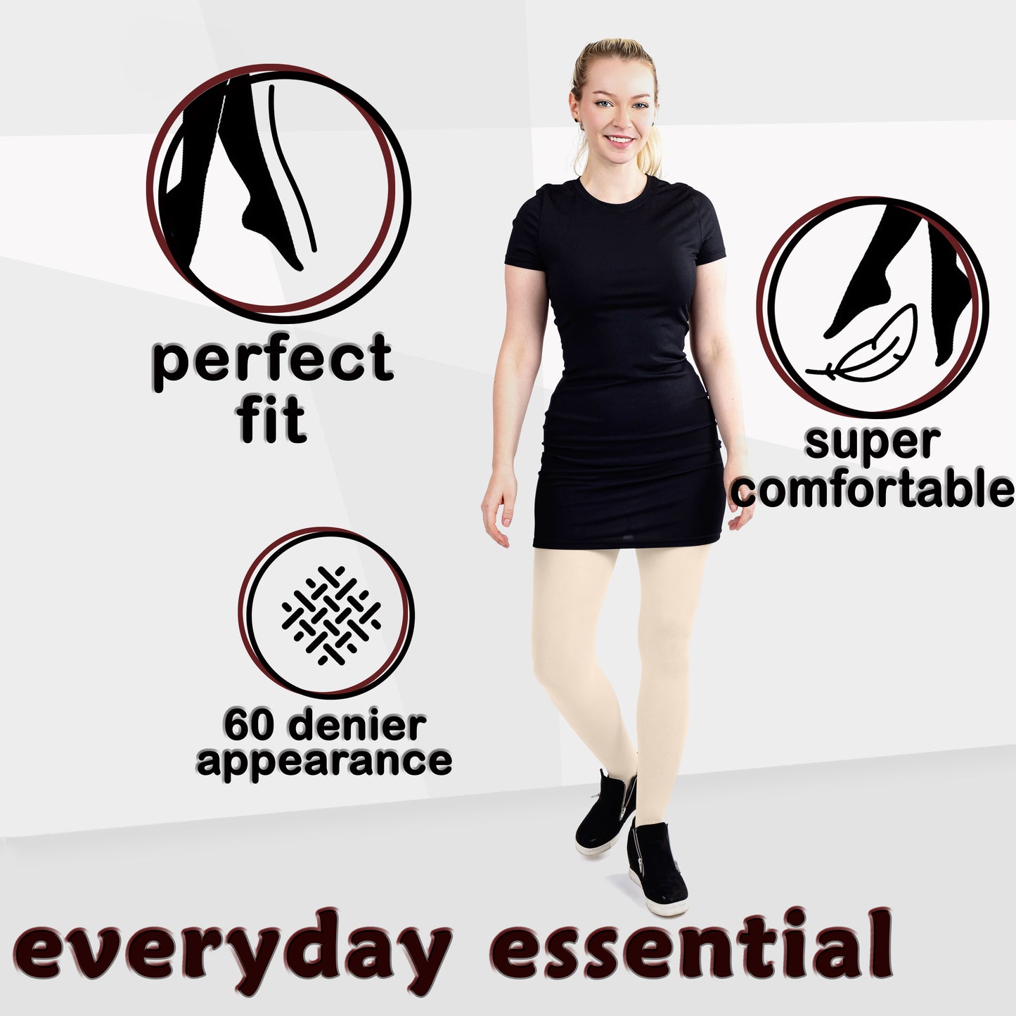 Women's Opaque Microfiber Comfort Tights