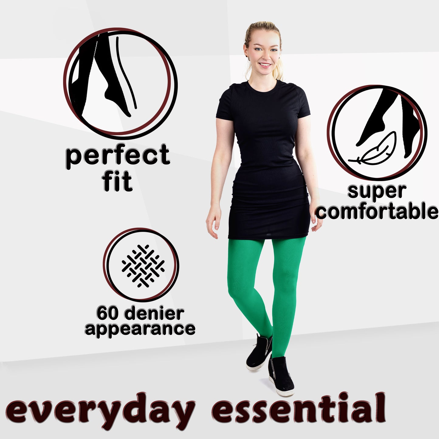 Women's Opaque Microfiber Comfort Tights