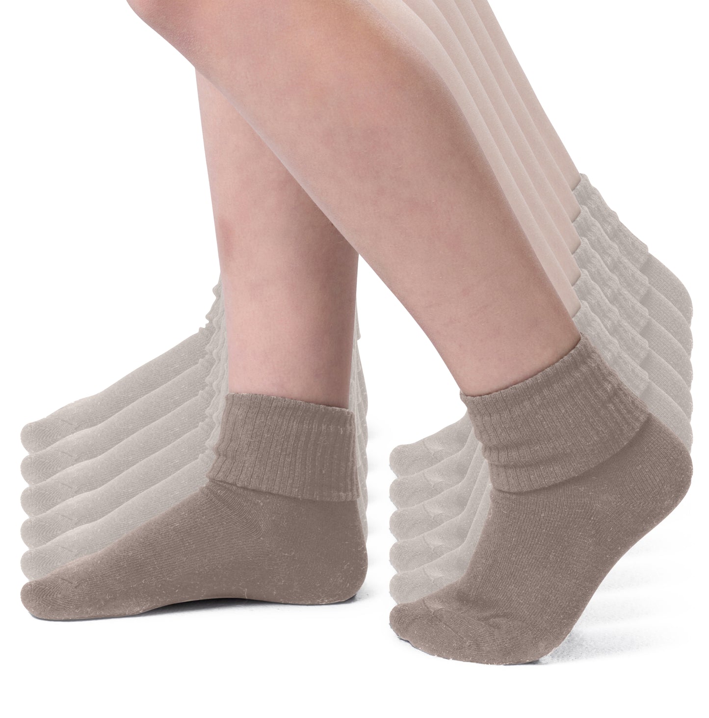 Girls Boys Turn Cuff Bamboo Casual Socks, Triple Roll Dress Crew Socks