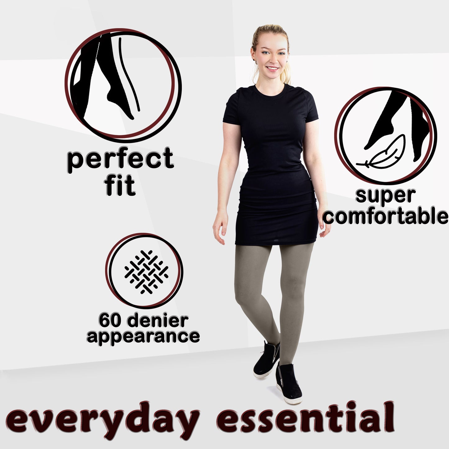 Women's Opaque Microfiber Comfort Tights