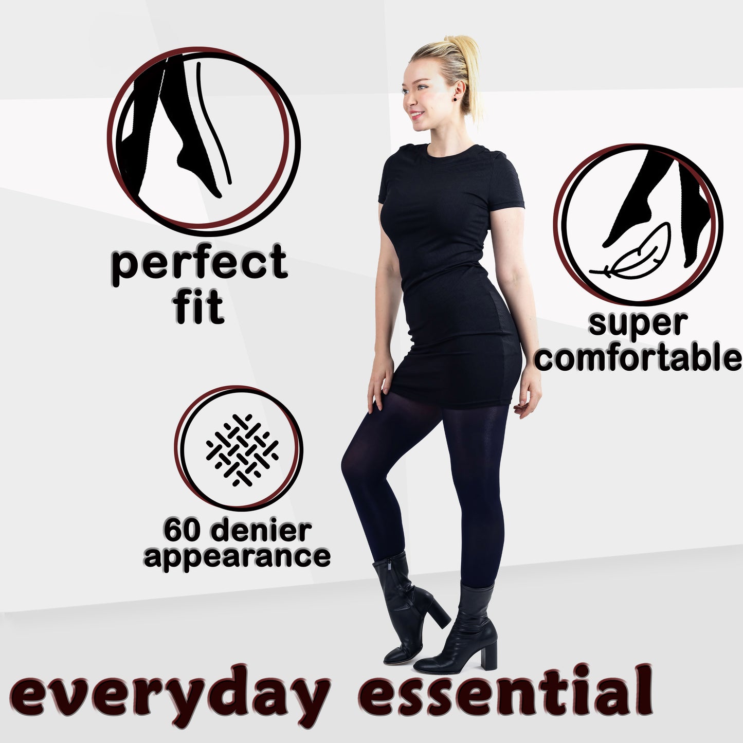 Women's Opaque Microfiber Comfort Tights