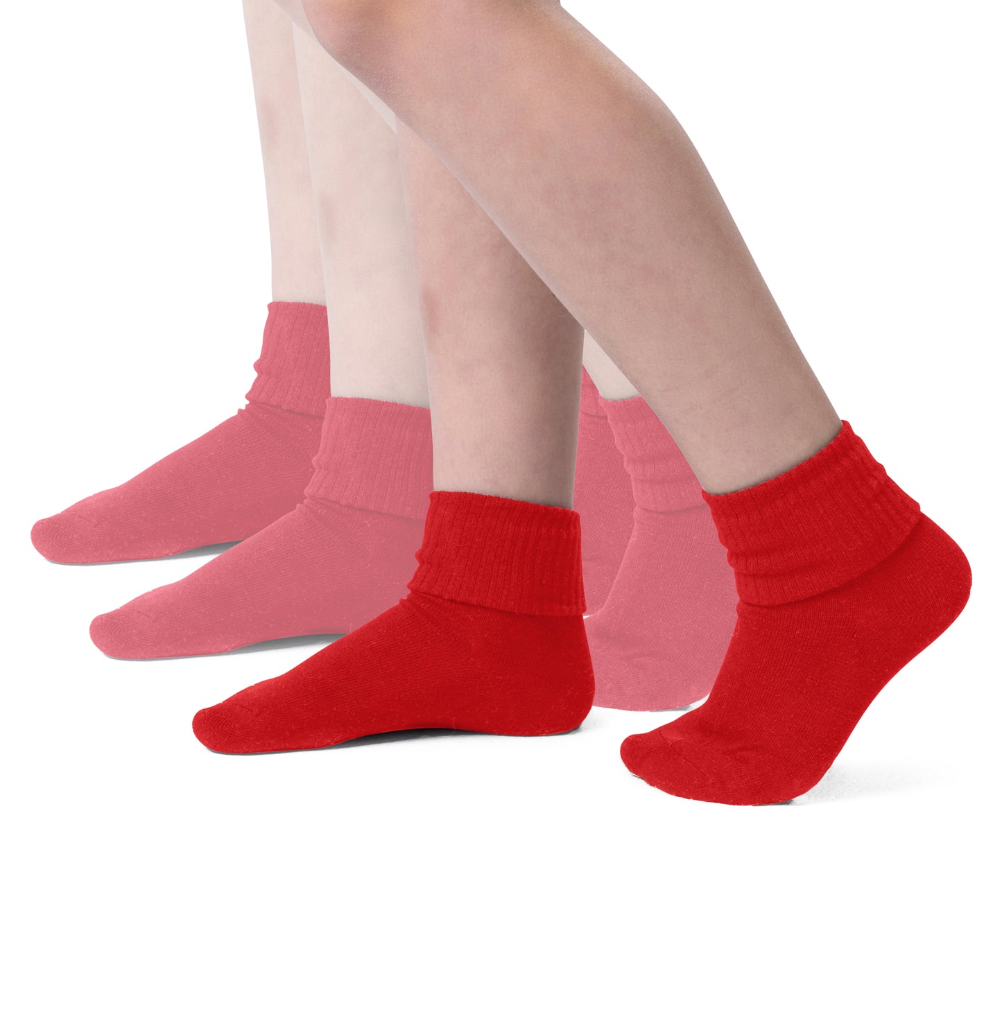 Girls Boys Turn Cuff Bamboo Casual Socks, Triple Roll Dress Crew Socks