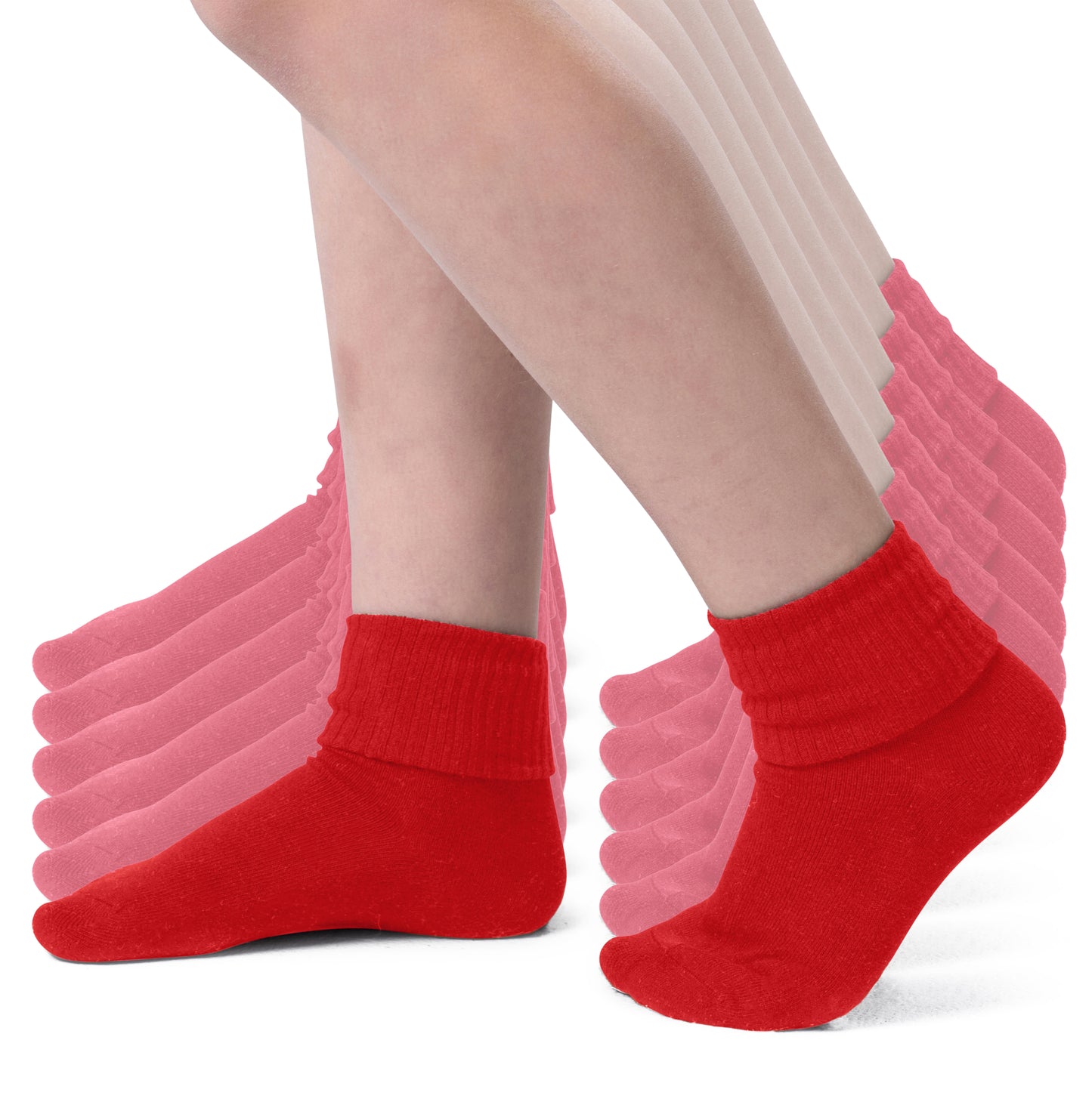 Girls Boys Turn Cuff Bamboo Casual Socks, Triple Roll Dress Crew Socks