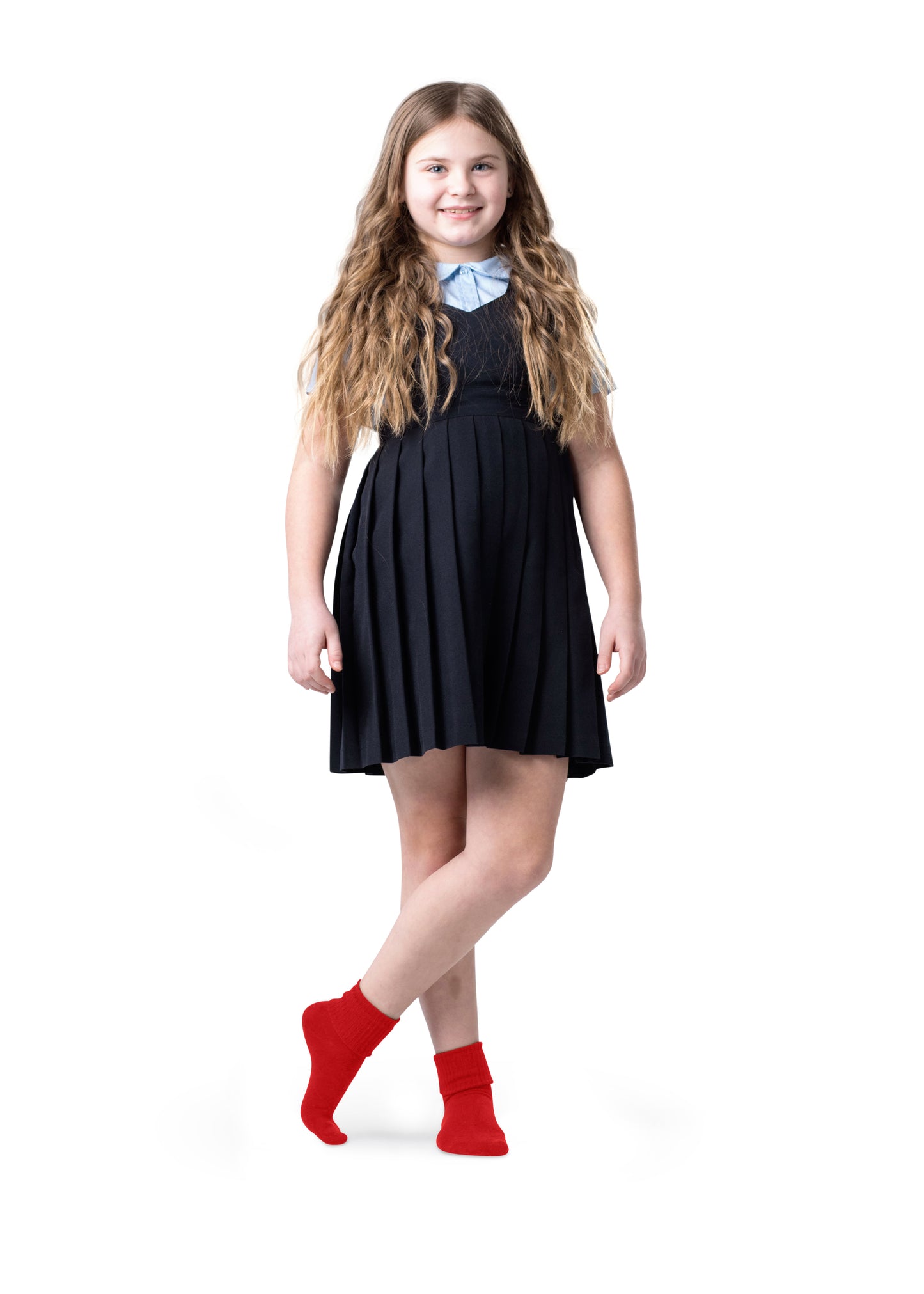 Girls Boys Turn Cuff Bamboo Casual Socks, Triple Roll Dress Crew Socks
