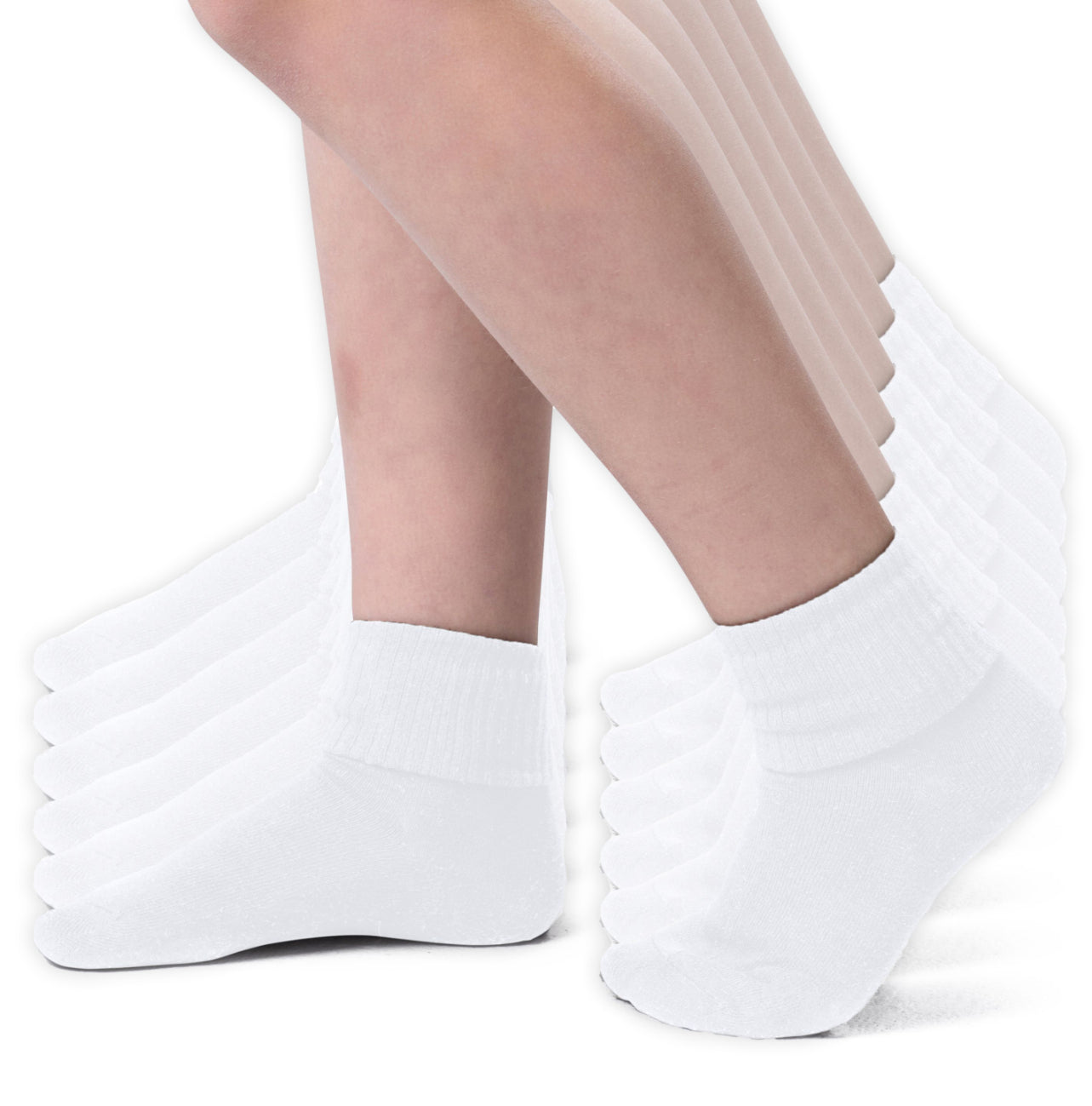 Girls Boys Turn Cuff Bamboo Casual Socks, Triple Roll Dress Crew Socks
